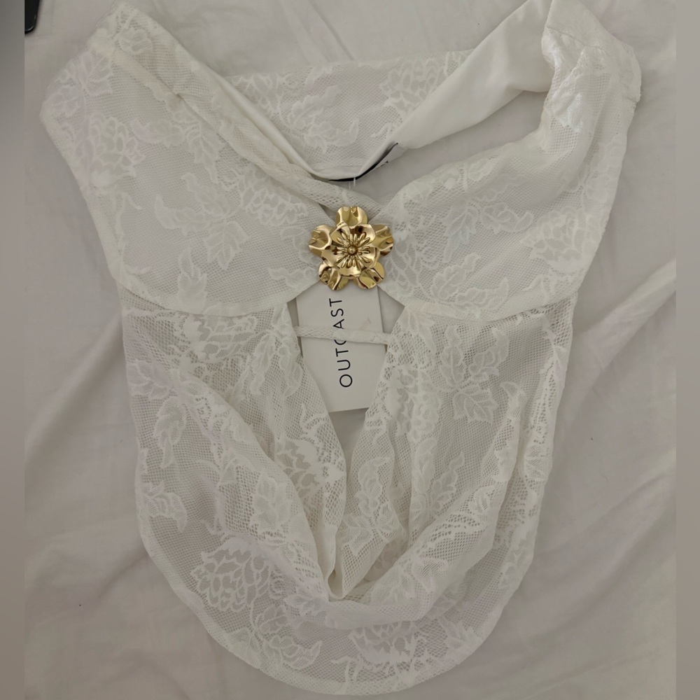 Outcast White Lace Crop Top